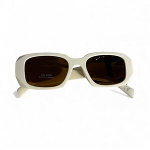 Max Edition Cream Rectangle Sunglasses – UV Protection